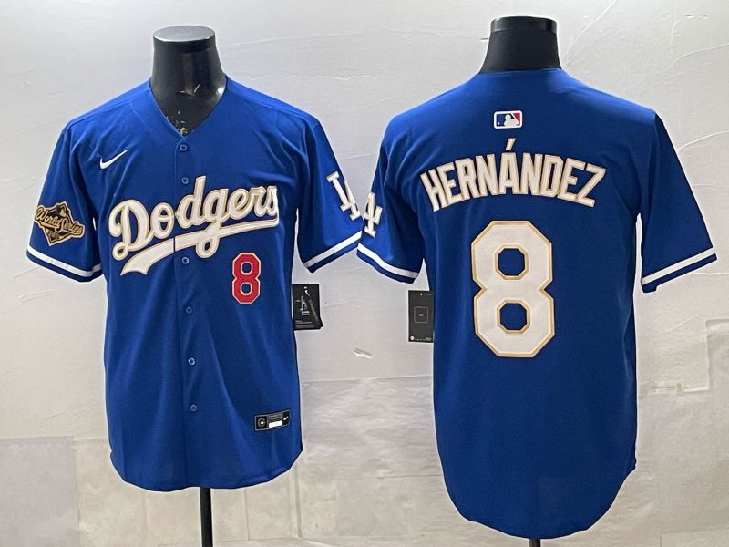Men Los Angeles Dodgers #8 Hernandez Blue Gold 2026 Nike Game MLB Jersey 002->los angeles dodgers->MLB Jersey